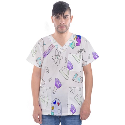 Hd-wallpaper-b 018 Men s V-neck Scrub Top by nate14shop