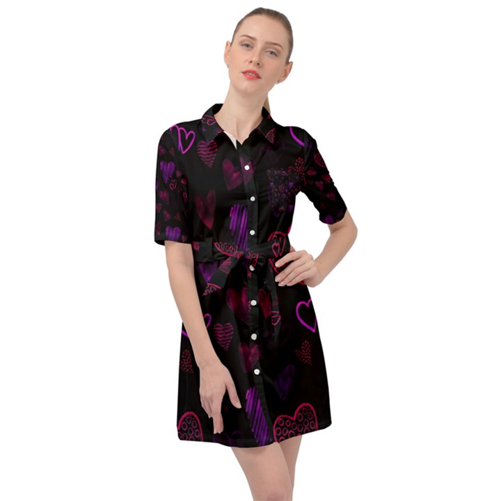 Hd-wallpaper-b 017 Belted Shirt Dress