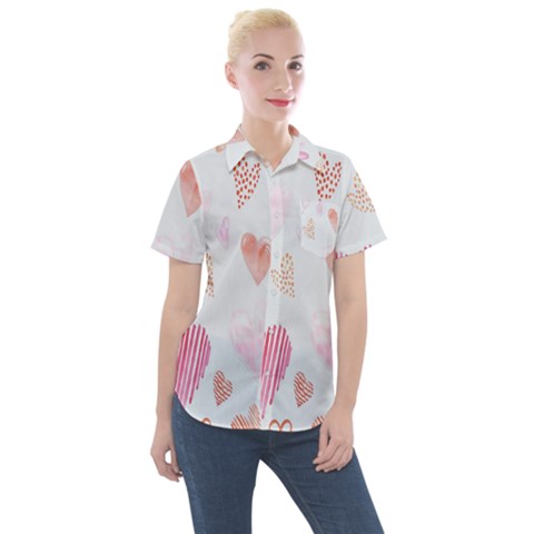 Hd-wallpaper-b 023 Women s Short Sleeve Pocket Shirt by nate14shop