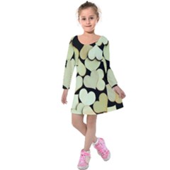 Heart-003 Kids  Long Sleeve Velvet Dress by nate14shop