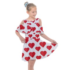 Heart-004 Kids  Shoulder Cutout Chiffon Dress