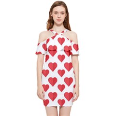 Heart-004 Shoulder Frill Bodycon Summer Dress