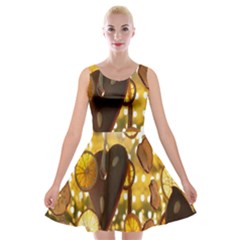 Lemon-slices Velvet Skater Dress by nate14shop