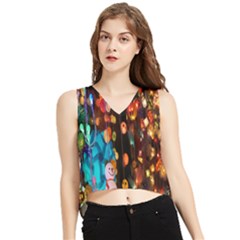 Lighting V-neck Cropped Tank Top by nate14shop