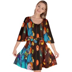 Lighting Velour Kimono Dress by nate14shop