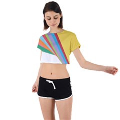 Paper Tie Back Short Sleeve Crop Tee by nate14shop