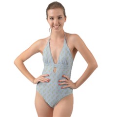 Digitalart Halter Cut-out One Piece Swimsuit by Sparkle