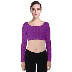 Digitalart Velvet Long Sleeve Crop Top by Sparkle