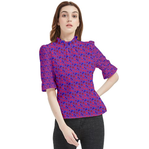 Digitalart Frill Neck Blouse by Sparkle