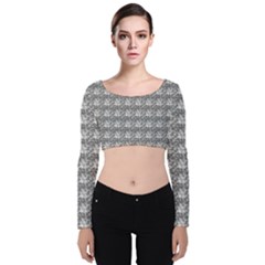 Digitalart Velvet Long Sleeve Crop Top by Sparkle