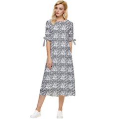 Digitalart Bow Sleeve Chiffon Midi Dress by Sparkle