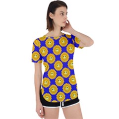 Pattern Sun-flower Perpetual Short Sleeve T-shirt by nate14shop