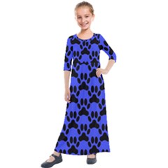 Pattern-b 003 Kids  Quarter Sleeve Maxi Dress by nate14shop