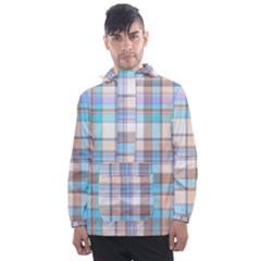 Plaid Men s Front Pocket Pullover Windbreaker by nate14shop