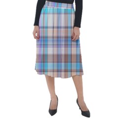 Plaid Classic Velour Midi Skirt  by nate14shop