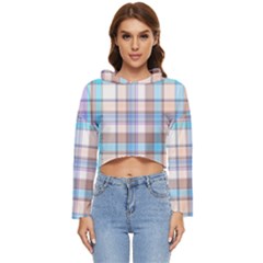 Plaid Women s Lightweight Cropped Hoodie by nate14shop