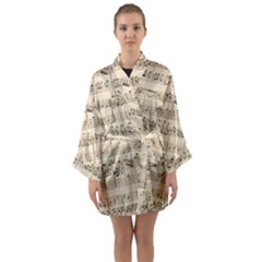 Print-musical Long Sleeve Satin Kimono by nate14shop