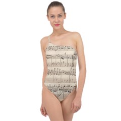 Print-musical Classic One Shoulder Swimsuit by nate14shop