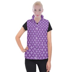 Purple-background Women s Button Up Vest by nate14shop