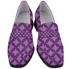 Purple-background Women s Chunky Heel Loafers by nate14shop