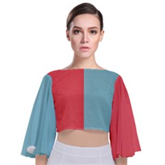 Red-two Calor Tie Back Butterfly Sleeve Chiffon Top by nate14shop