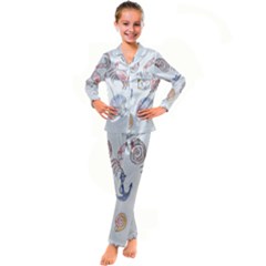 Sea-b 001 Kid s Satin Long Sleeve Pajamas Set by nate14shop