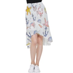 Sea-b 001 Frill Hi Low Chiffon Skirt by nate14shop