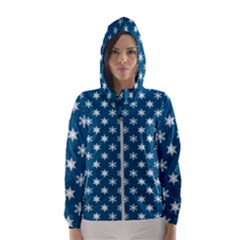 Snowflakes 001 Women s Hooded Windbreaker