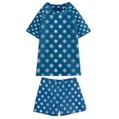 Snowflakes 001 Kids  Swim Tee And Shorts Set