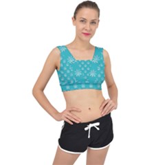 Snowflakes 002 V-back Sports Bra by nate14shop