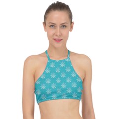 Snowflakes 002 Racer Front Bikini Top by nate14shop