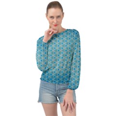 Texture Banded Bottom Chiffon Top by nate14shop