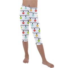 Christmas-light-bulbs-seamless-pattern-colorful-xmas-garland Kids  Lightweight Velour Capri Leggings 