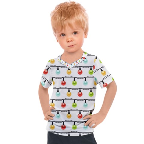 Christmas-light-bulbs-seamless-pattern-colorful-xmas-garland Kids  Sports Tee by nate14shop