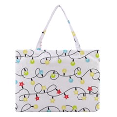 Christmas-light-bulbs-seamless-pattern-colorful-xmas-garland,white Medium Tote Bag