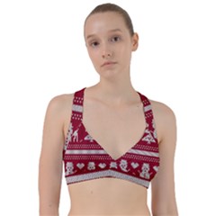 Christmas-seamless-knitted-pattern-background 001 Sweetheart Sports Bra by nate14shop