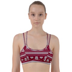 Christmas-seamless-knitted-pattern-background 001 Line Them Up Sports Bra by nate14shop