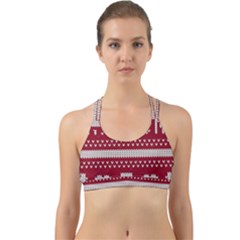 Christmas-seamless-knitted-pattern-background 001 Back Web Sports Bra by nate14shop