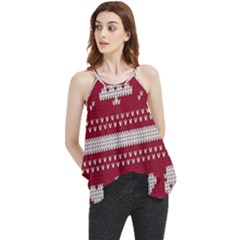 Christmas-seamless-knitted-pattern-background 001 Flowy Camisole Tank Top by nate14shop