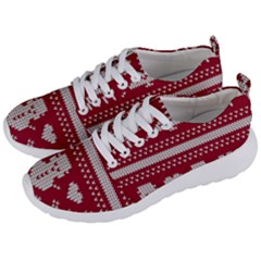 Christmas-seamless-knitted-pattern-background 001 Men s Lightweight Sports Shoes by nate14shop