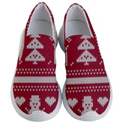 Christmas-seamless-knitted-pattern-background 001 Women s Lightweight Slip Ons by nate14shop