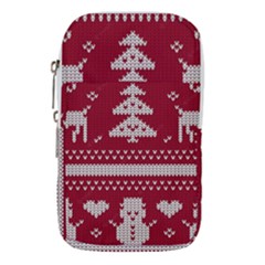 Christmas-seamless-knitted-pattern-background 001 Waist Pouch (small) by nate14shop