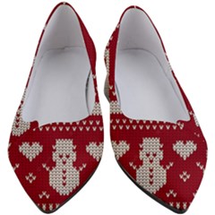 Christmas-seamless-knitted-pattern-background 001 Women s Block Heels  by nate14shop