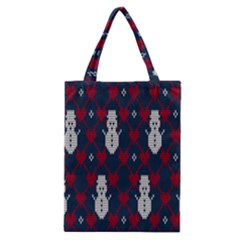 Christmas-seamless-knitted-pattern-background 002 Classic Tote Bag by nate14shop