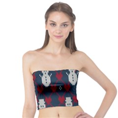 Christmas-seamless-knitted-pattern-background 002 Tube Top by nate14shop