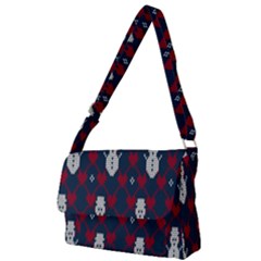 Christmas-seamless-knitted-pattern-background 002 Full Print Messenger Bag (l) by nate14shop