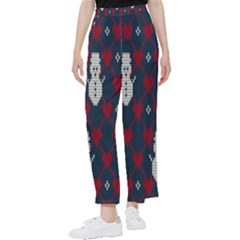 Christmas-seamless-knitted-pattern-background 002 Women s Pants 