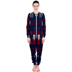 Christmas-seamless-knitted-pattern-background 003 Onepiece Jumpsuit (ladies) by nate14shop