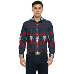 Christmas-seamless-knitted-pattern-background 003 Men s Long Sleeve  Shirt