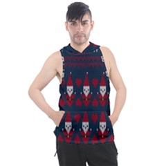 Christmas-seamless-knitted-pattern-background 003 Men s Sleeveless Hoodie by nate14shop